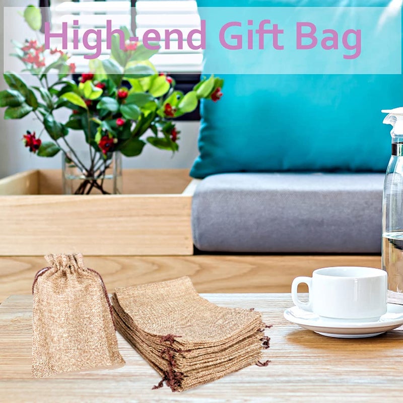 LYSXP 50PCS Burlap Bags with Drawstringï¼Œ5x7 Inch Drawstring Gift Bag Jewelry Pouches for Wedding Party Favors, DIY Craft Christmas Presents - Image 5